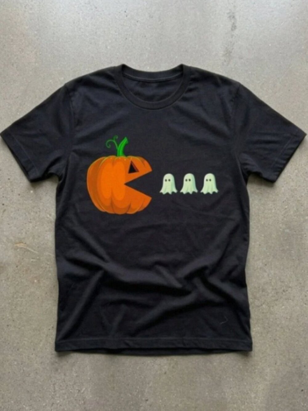Funny Halloween T-Shirt With Pumpkin Eating Ghosts